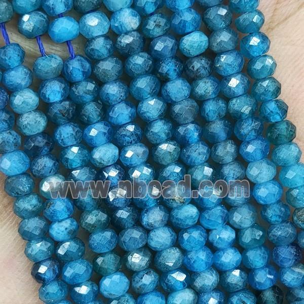 Natural Apatite Beads Blue Faceted Rondelle