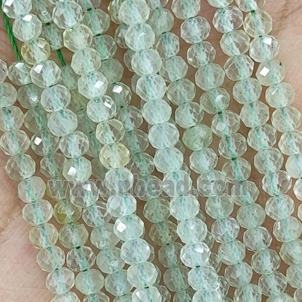 Green Prehnite Beads Faceted Rondelle