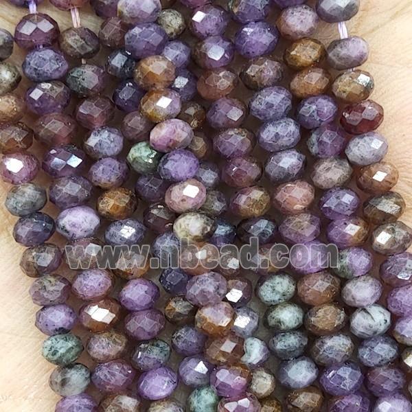 Natural Lilac Ruby Beads Seed Faceted Rondelle