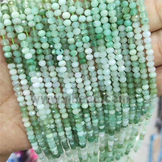 Green Australian Chrysoprase Seed Beads Faceted Rondelle