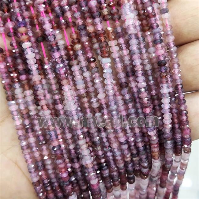 Natural Red Spinel Beads Faceted Rondelle Tiny