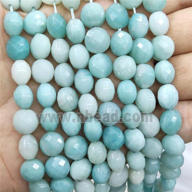 Blue Amazonite Beads Faceted Circle