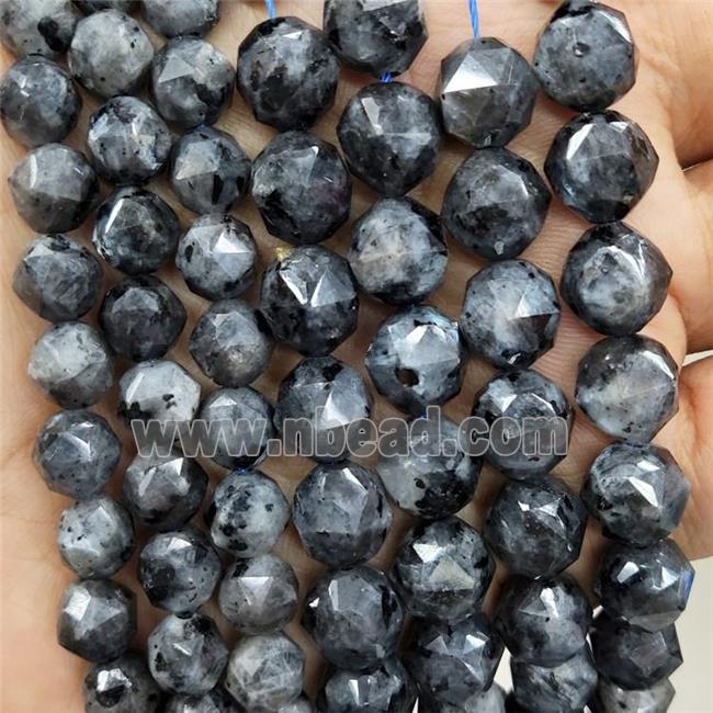 Black Labradorite Beads Cut Round