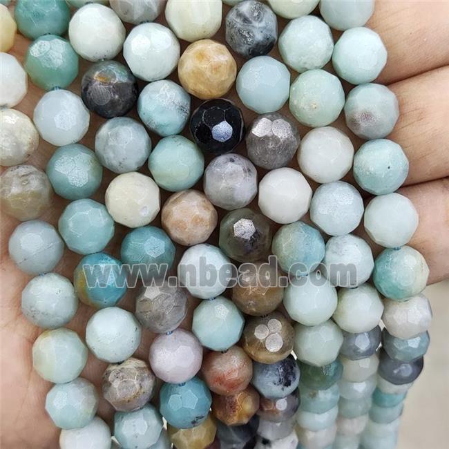 Chinese Amazonite Beads Multicolor Faceted Round