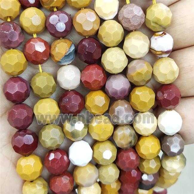 Natural Mookaite Beads Multicolor Faceted Round