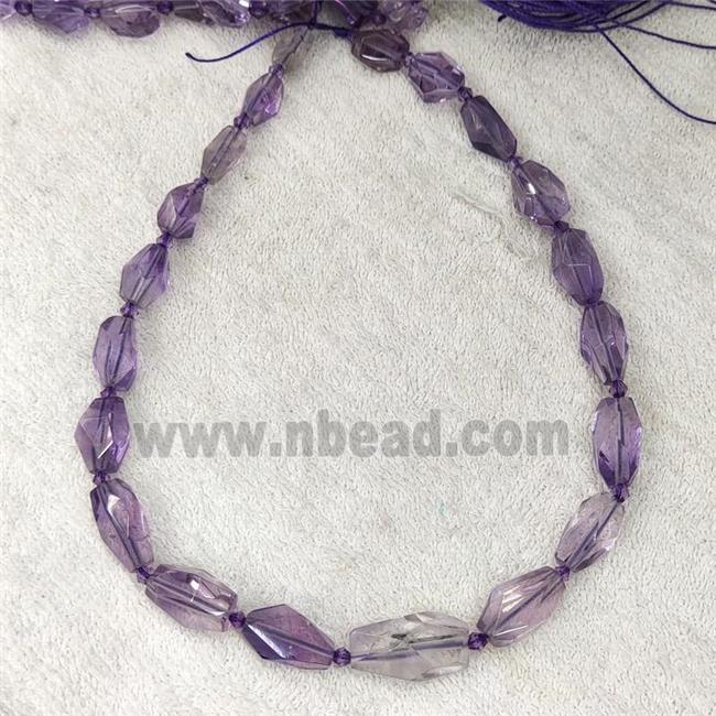 Purple Amethyst Nugget Beads Graduated Freeform Faceted A-Grade