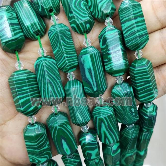 Synthetic Malachite Prism Beads Green