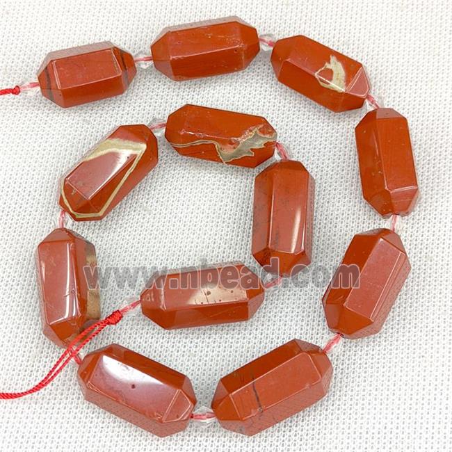 Red Jasper Bullet Prism Beads