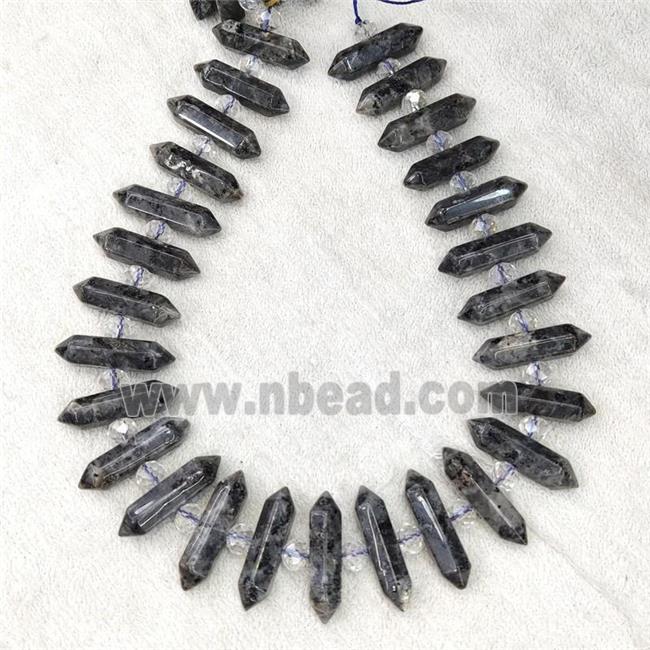 Black Labradorite Bullet Beads