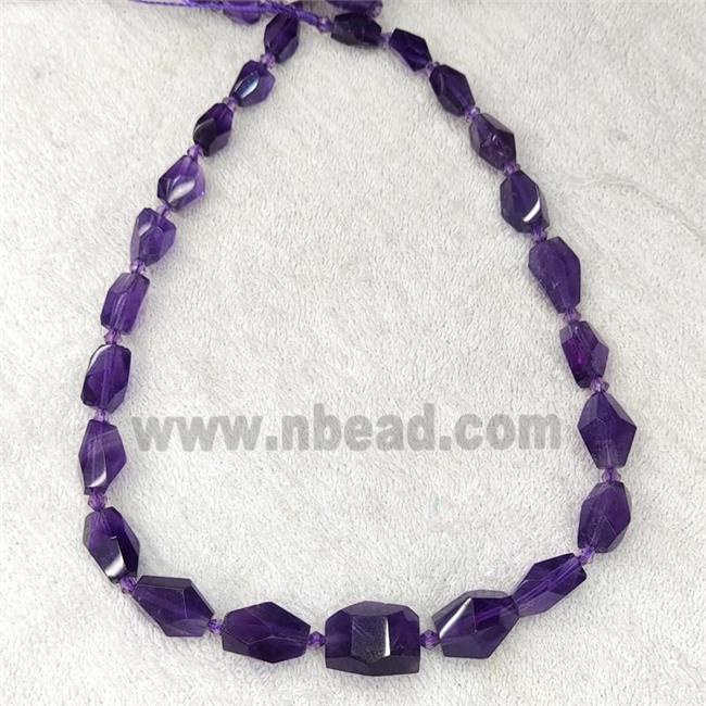 Natural Amethyst Nugget Beads Freeform Deep Purple