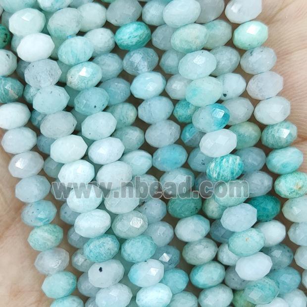 Natural Amazonite Beads Green Faceted Rondelle