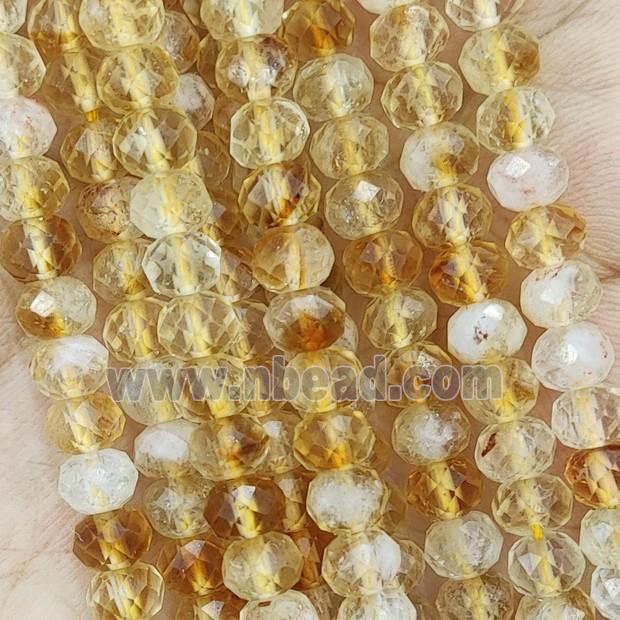 Natural Citrine Beads Yellow AA-Grade Faceted Rondelle