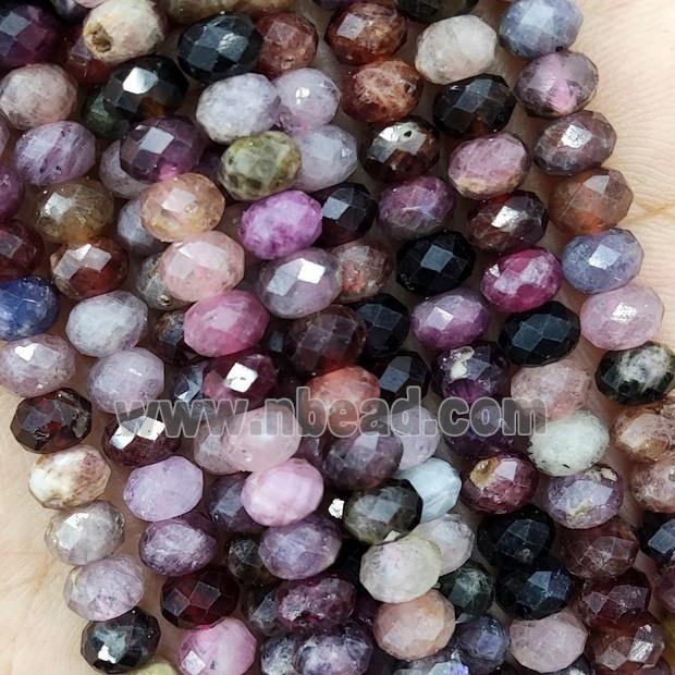 Natural Tourmaline Beds Multicolor Faceted Rondelle