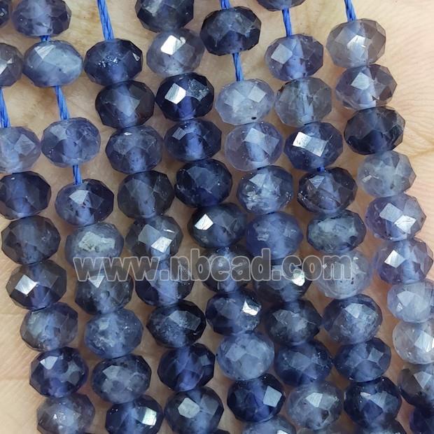 Natural Iolite Beads Faceted Rondelle