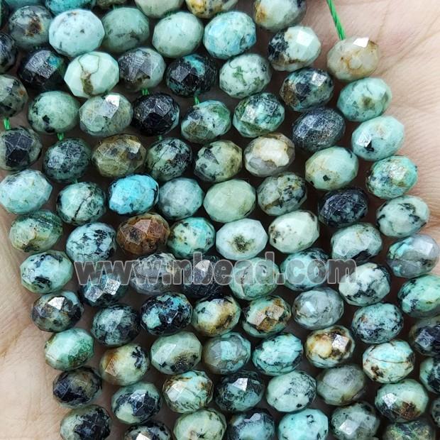 Natural African Turquoise Beads Green Faceted Rondelle
