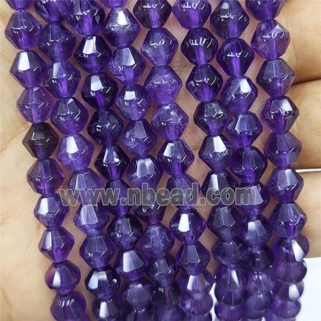 Natural Amethyst Beads Purple Bicone