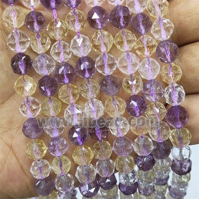 Natural Ametrine Beads Purple Yellow Cut Round