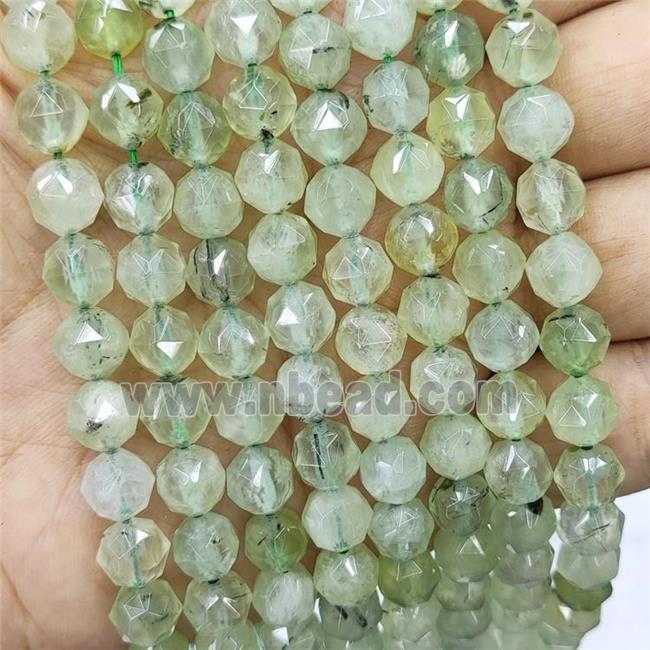 Natural Prehnite Beads Green Cut Round