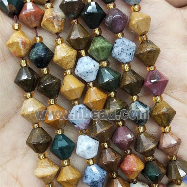 Ocean Agate Bicone Beads Multicolor