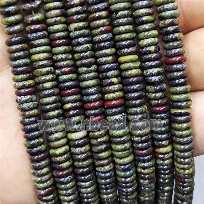 African Bloodstone Heishi Beads Green