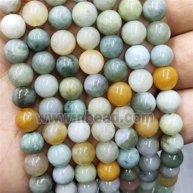 Natural Burmese Chrysoprase Beads Multicolor Smooth Round