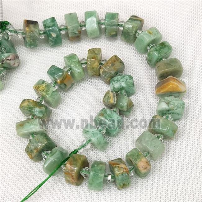 Natural Green Quartz Heishi Beads Cut