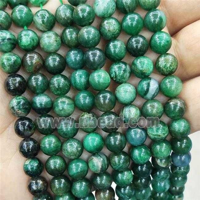 Natural African Mica Verdite Beads Smooth Round Green Fuchsite