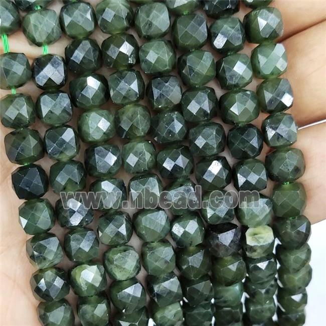 Natural Canadian Chrysoprase Beads Green Faceted Cube