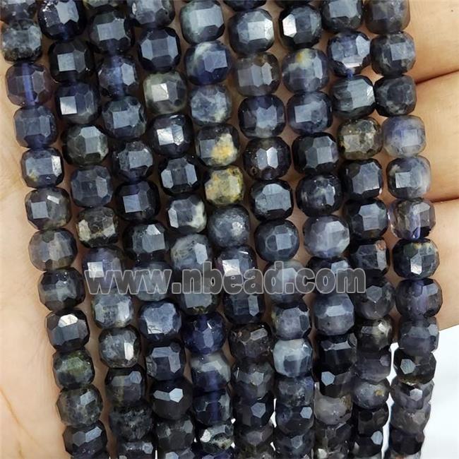 Natural Iolite Beads Faceted Cube