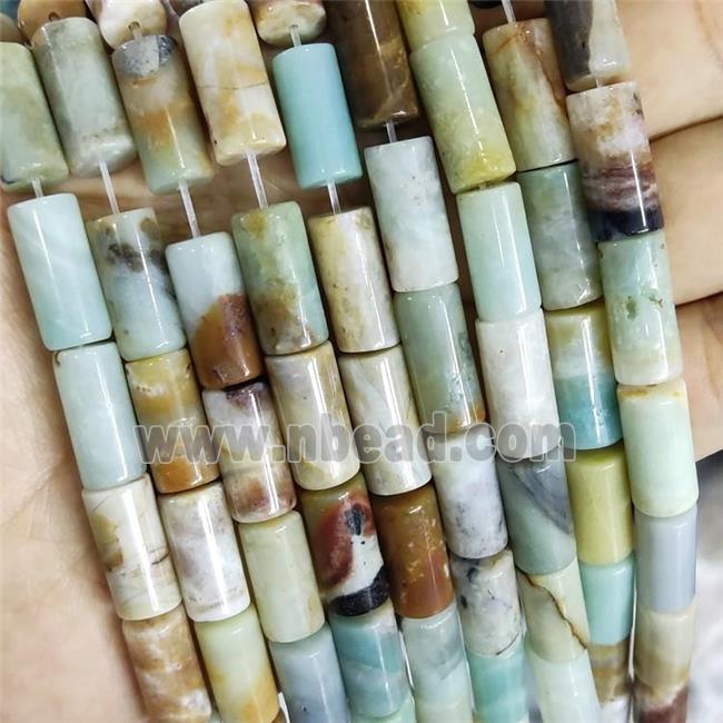 Natural Chinese Amazonite Tube Beads Multicolor