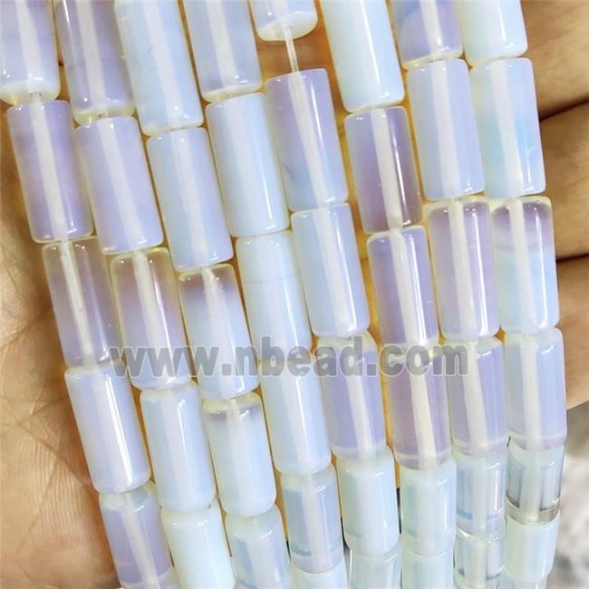 Natural White Opalite Tube Beads