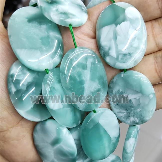 Natural Peacock Angelite Beads Oval