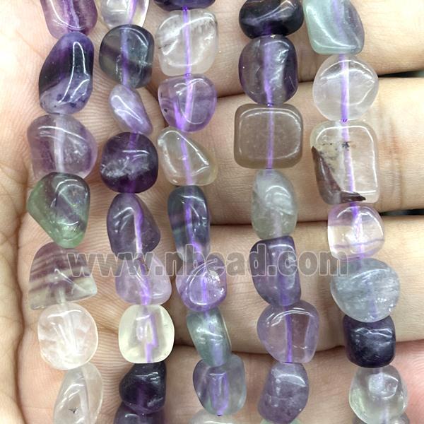 Natural Fluorite Beads Multicolor Chip Freeform