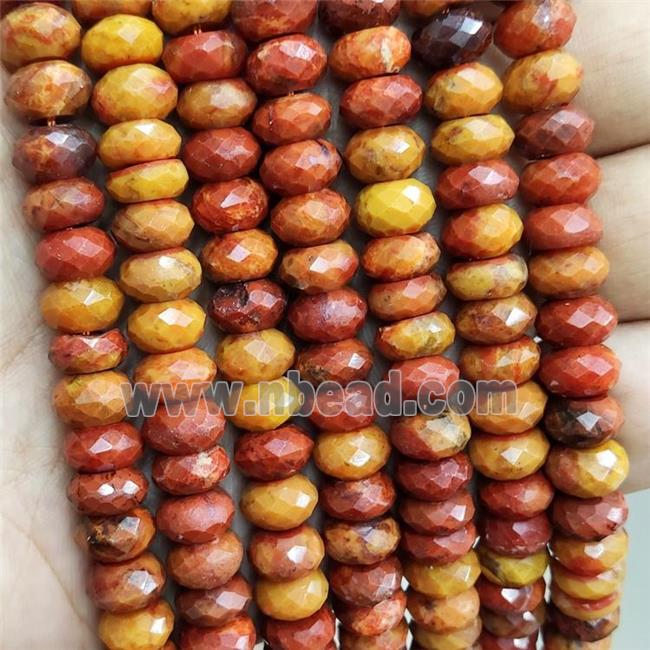 Natural Red Carnelian Agate Beads Faceted Rondelle
