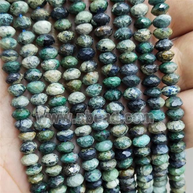 Natural African Turquoise Beads Green Faceted Rondelle