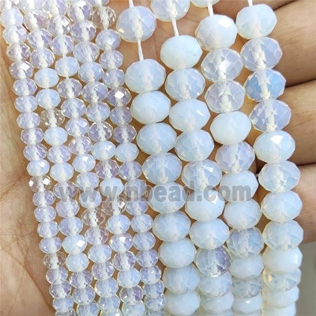 White Opalite Beads Faceted Rondelle