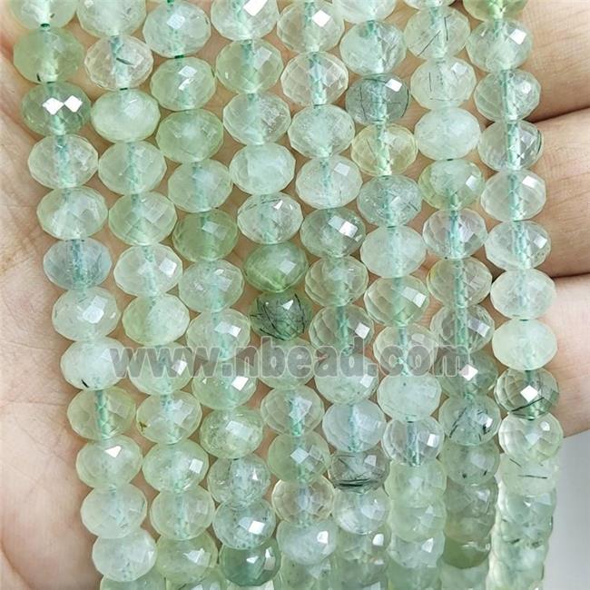 Natural Prehnite Beads Faceted Rondelle Green AA-Grade