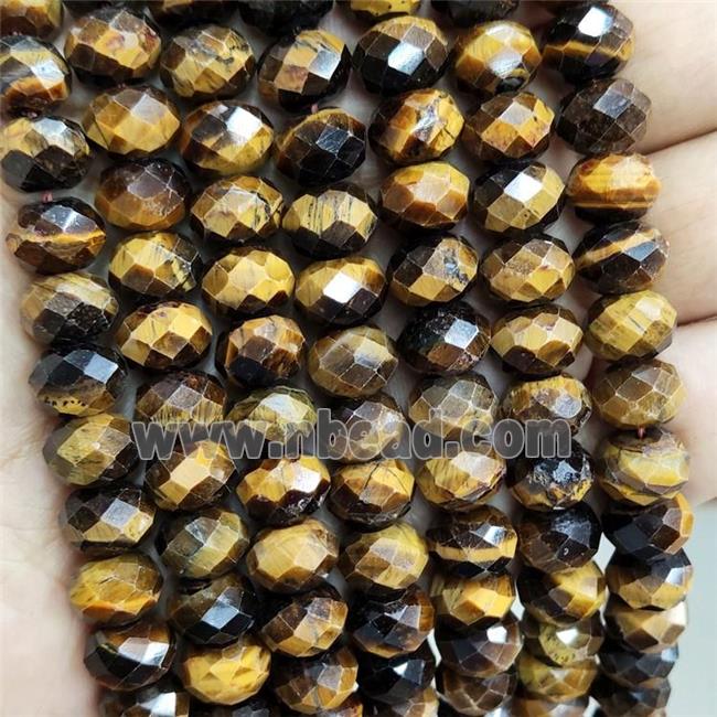 Natural Tiger Eye Stone Beads Yellow Faceted Rondelle