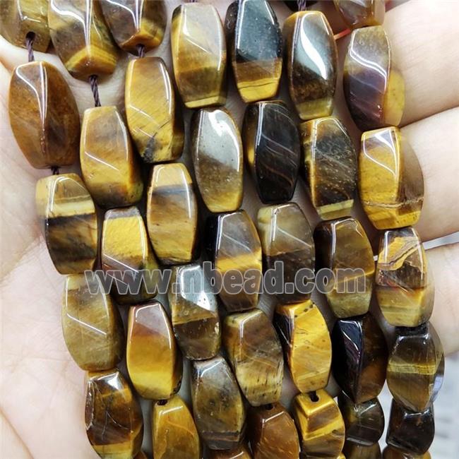 Natural Tiger Eye Stone Beads Twist