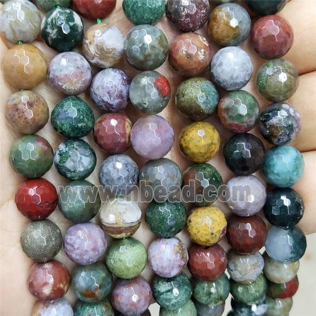 Natural Indian Agate Beads Faceted Round