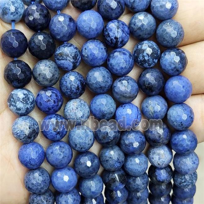 Natural Blue Dumortierite Beads Faceted Round