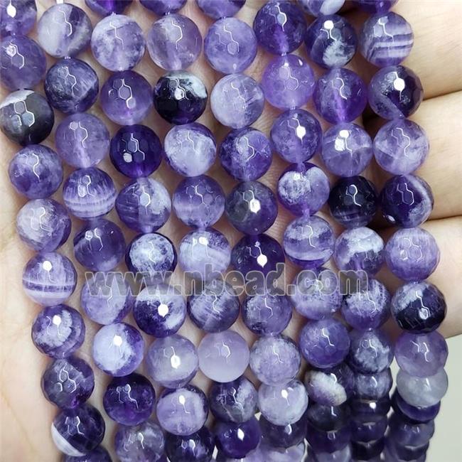 Natural Dogtooth Amethyst Beads Faceted Round
