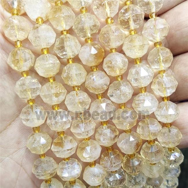 Natural Citrine Beads Yellow Cut Rondelle