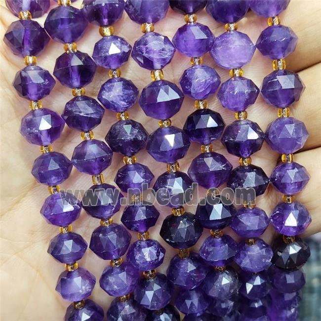 Natural Amethyst Beads Purple A-Grade Cut Rondelle