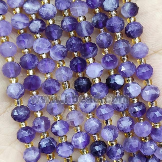 Natural Amethyst Beads Purple Cut Rondelle B-Grade