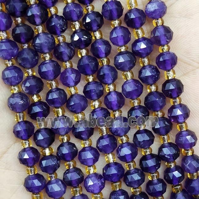 Natural Amethyst Beads Purple A-Grade Cut Rondelle