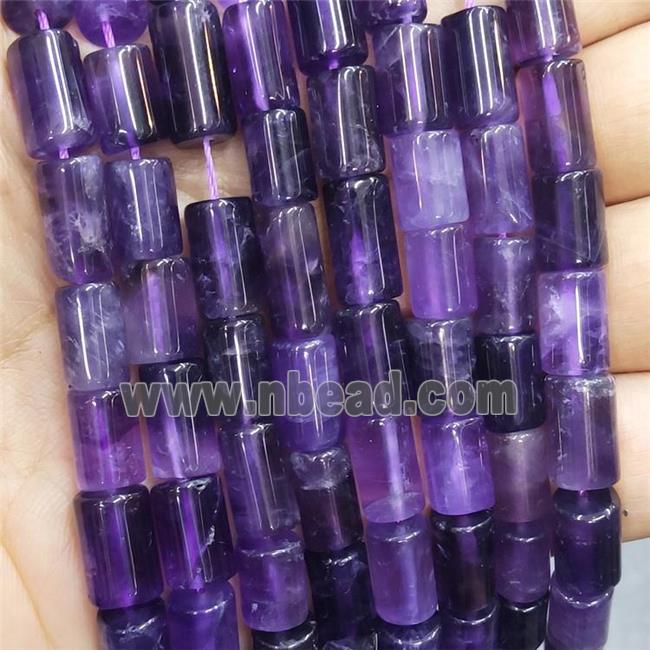 Natural Amethyst Column Beads Purple