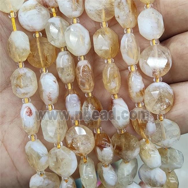 Natural Citrine Beads Yellow Faceted Circle