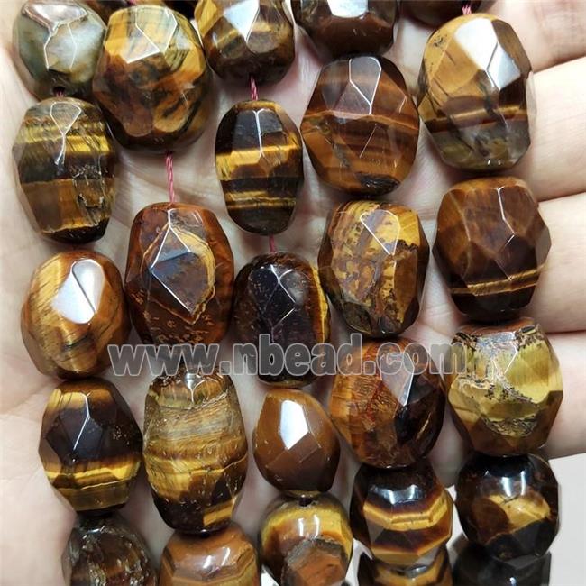 Natural Tiger Eye Stone Nugget Beads Freeform Faceted