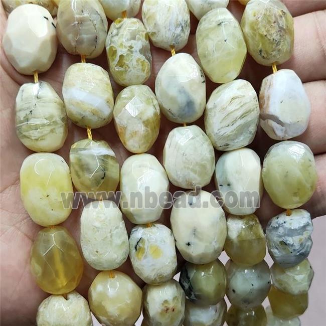 Natural Yellow Opal Nugget Beads Freeform Faceted